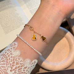 Daphne Dainty Red Agate Gourd Bracelet