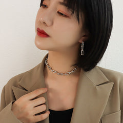 Geometric Link Necklace, Bracelet or Stud Earrings