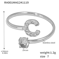 Silver-Tone Initial Necklace, Earrings, Bracelet & Ring