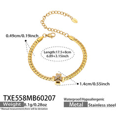 Floral Cubic Zirconia Necklace or Bracelet
