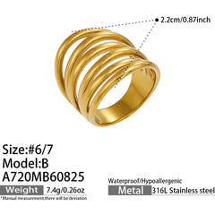 Polished Sculptural Stainless Steel Rings