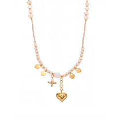 Freshwater Pearl Heart Charm Necklace