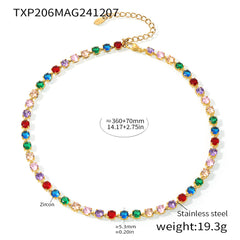 18K Gold-Plated Cubic Zirconia Tennis Necklace or Bracelet