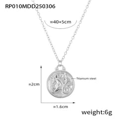 Zodiac Coin Pendant Necklace