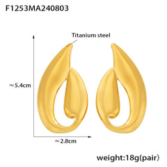 18K Gold-Plated Sculptural Open Drop Earrings