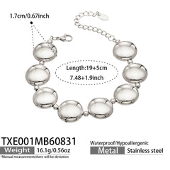 Gold-Tone Flat Disc Necklace and Bracelet