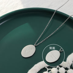 Birth Flower Oval Pendant Necklace