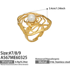 Flower Pearl-Look Statement Ring Designs