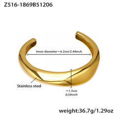 Sculptural Charm-Accent Open Cuff Bracelet