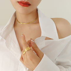 Flat Snake Chain Necklace & Bracelet