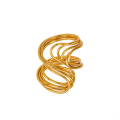 18K Gold-Plated Sculptural Wire Ring