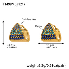 18K Gold-Plated Cubic Zirconia Triangle Stud Earrings