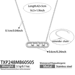 Cubic Zirconia Geometric Necklace, Ring & Bracelet