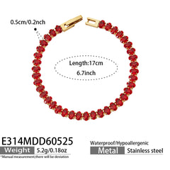 18K Gold-Plated Color Cubic Zirconia Jewelry
