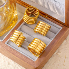18K Gold-Plated Wrapped Multi-Row Ring