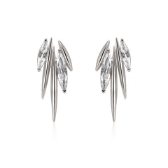 Camille Organic Pavé Marquise Stud Earrings