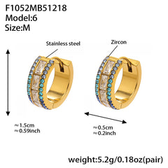 18K Gold-Plated Double-Row Cubic Zirconia Hoops