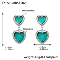 18K Gold-Plated Faceted Glass Heart Jewelry