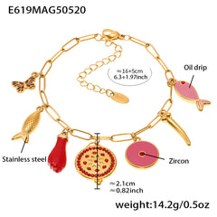Enamel Charm Bracelet, Anklet or Pendant Pack