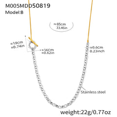 18K Gold-Plated Long Toggle Chain Necklace