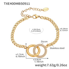 18K Gold-Plated Interlocking Circle Jewelry