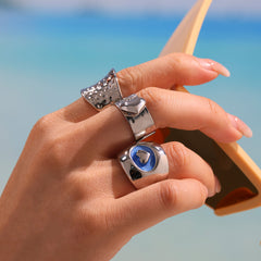 18K Gold-Plated Hammered Wide Ring