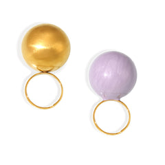 Enamel Sphere Open Statement Ring