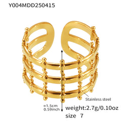 18K Gold-Plated Sculptural Open Ring Designs