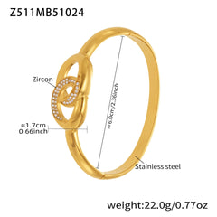 18K Gold-Plated Geometric Stone-Accent Clasp Bracelets