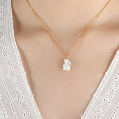 Gold-Tone Rabbit Charm Pendant Necklace