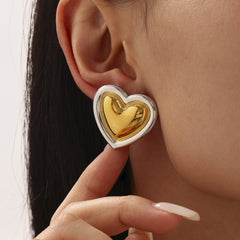 Sculptural Heart or Crescent Drop Earrings