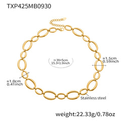 18K Gold-Plated Open Oval Link Jewelry