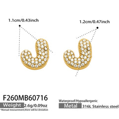 18K Gold-Plated Cubic Zirconia Initial Earrings