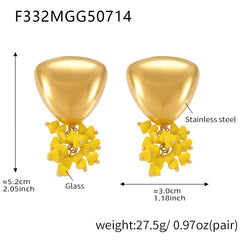 Faceted Glass Cluster Drop Earrings