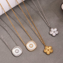 Five-Petal Flower and Shell Accent Jewelry
