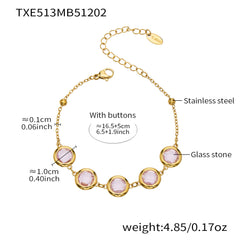 Faceted Round Glass Stone Necklace, Bracelet & Earrings