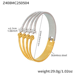 18K Gold-Plated Two-Tone Openwork Cuff Bracelets