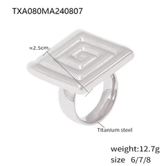 18K Gold-Plated Square Spiral Earrings or Ring