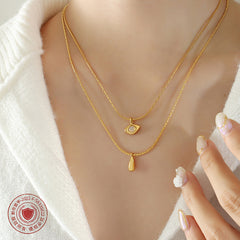 18K Gold-Plated Opal Accent Layered Necklace