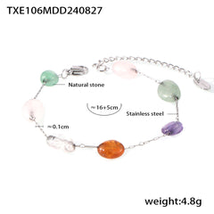 Natural Stone Chip Floral Necklace or Bracelet