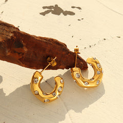 Cubic Zirconia and Pearl-Look Hoop Earrings