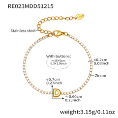 Cubic Zirconia Initial Chain Bracelet