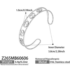 Cubic Zirconia Floral Link Bangle Designs