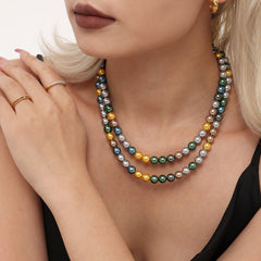 Multicolor Pearl-Look Bead Necklace