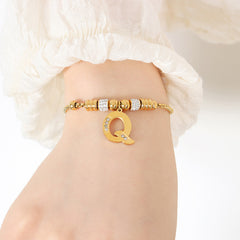 18K Gold-Plated Initial Charm Bracelet