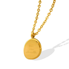 18K Gold-Plated Round Coin Pendant Necklace