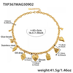 Cubic Zirconia Mixed Charm Necklace or Bracelet
