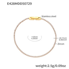 18K Gold-Plated Colored Cubic Zirconia Tennis Bracelet