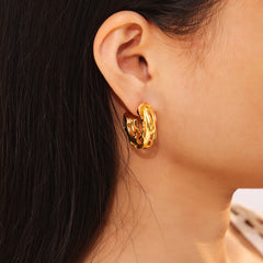 18K Gold-Plated Open C-Hoop Earrings