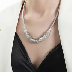 Gold-Tone Sculptural Layered Chain Necklace